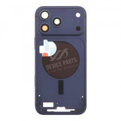 Middle Frame + Back Camera Lens and Bezel + Side Buttons + SIM Card Tray + Side Rails + Speaker Anti-Dust Mesh for iPhone 17 Pro Max European Version Deep Blue OEM Middle Frame + Back Camera Lens and Bezel + Side Buttons + SIM Card Tray + Side Rails + Speaker Anti-Dust Mesh for iPhone 17 Pro Max European Version Deep Blue OEM